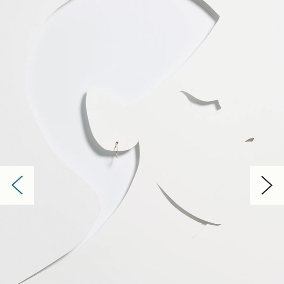 Anthropologie Lena Bernard bisected square hoop set - Picture 3 of 5